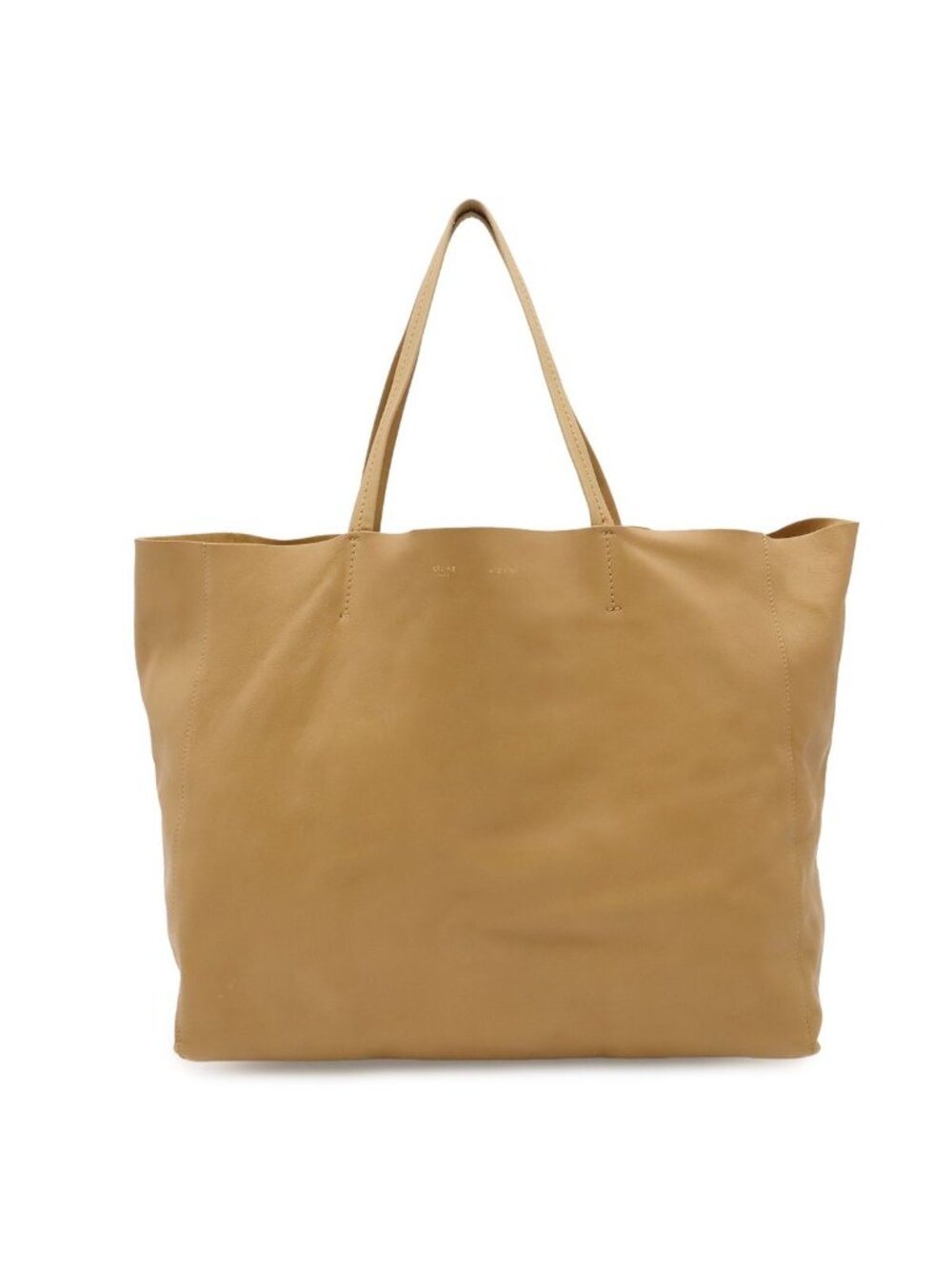 Celine Horizontal Cabas Tote Large Shoulder Bag Calfskin Beige